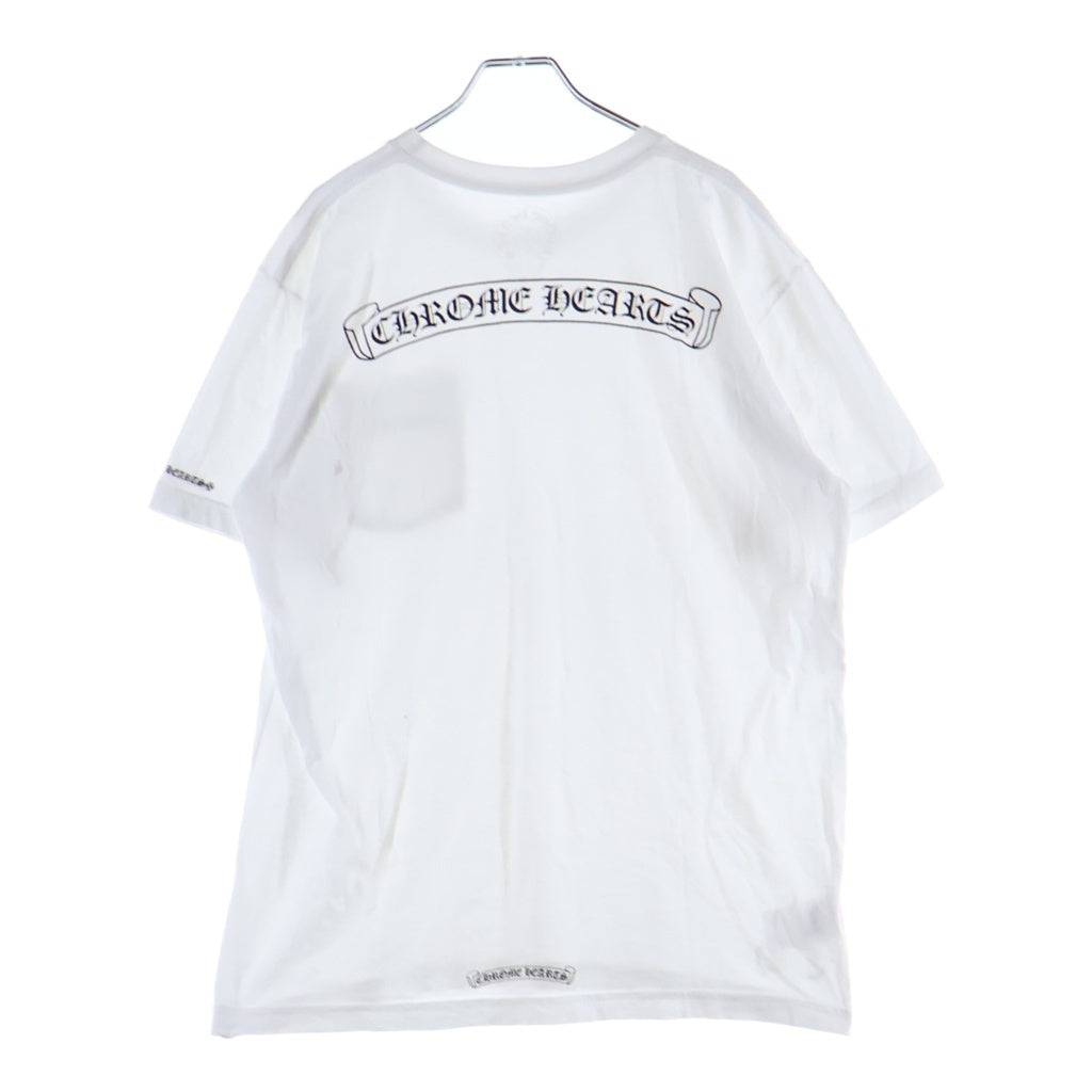 CHROME HEARTS(クロムハーツ) SCROLL LABEL T-SHIRT スクロールラベルプリント クルーネックポケット 半袖Tシャツ カットソー ホワイト