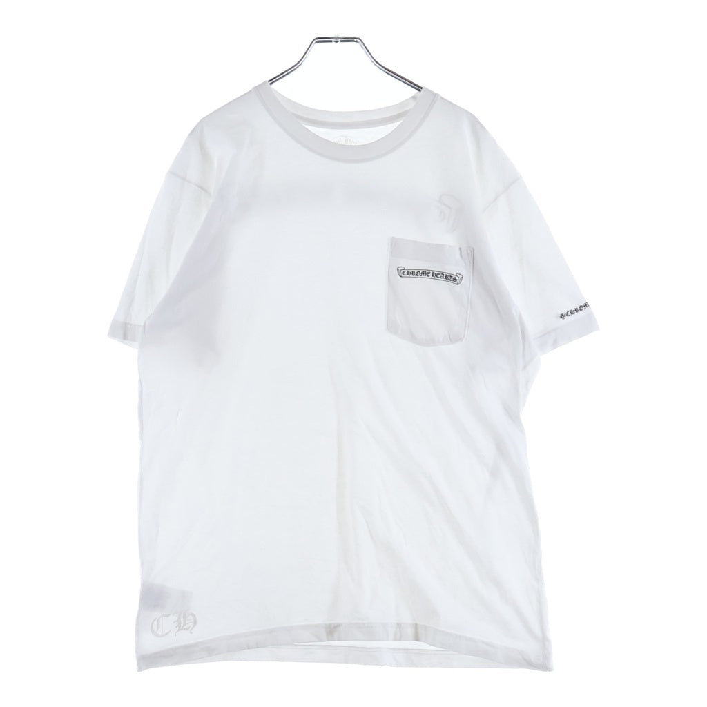 CHROME HEARTS(クロムハーツ) SCROLL LABEL T-SHIRT スクロールラベルプリント クルーネックポケット 半袖Tシャツ カットソー ホワイト