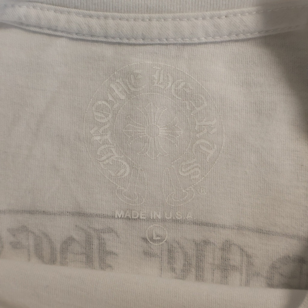 CHROME HEARTS(クロムハーツ) SCROLL LABEL T-SHIRT スクロールラベルプリント クルーネックポケット 半袖Tシャツ カットソー ホワイト