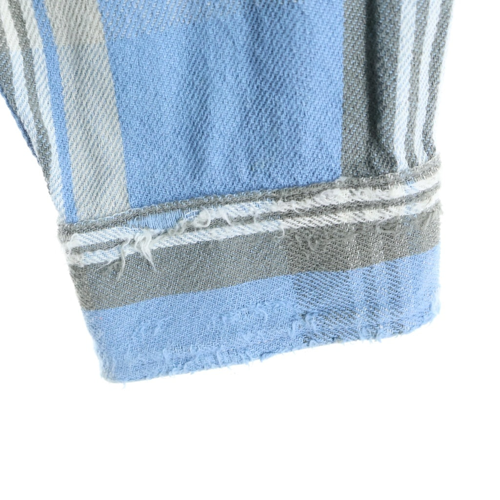 SAINT MICHAEL(セントマイケル) 23SS CHECK FRANNEL SHIRT チェックフランネル 長袖シャツ ライトブルー SM-S23-0000-040