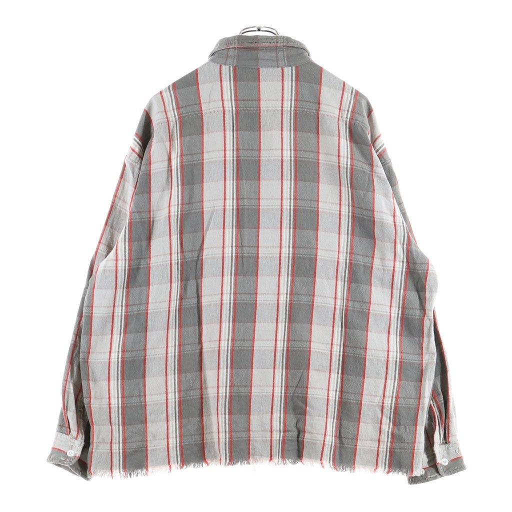 SAINT MICHAEL(セントマイケル) 22AW ×SHERMER ACADEMY FRANNEL SHIRT RED シャーマーアカデミー フランネル 長袖シャツ グレー/レッド SM-A22-0000-060