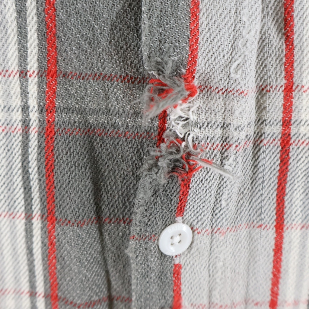 SAINT MICHAEL(セントマイケル) 22AW ×SHERMER ACADEMY FRANNEL SHIRT RED シャーマーアカデミー フランネル 長袖シャツ グレー/レッド SM-A22-0000-060