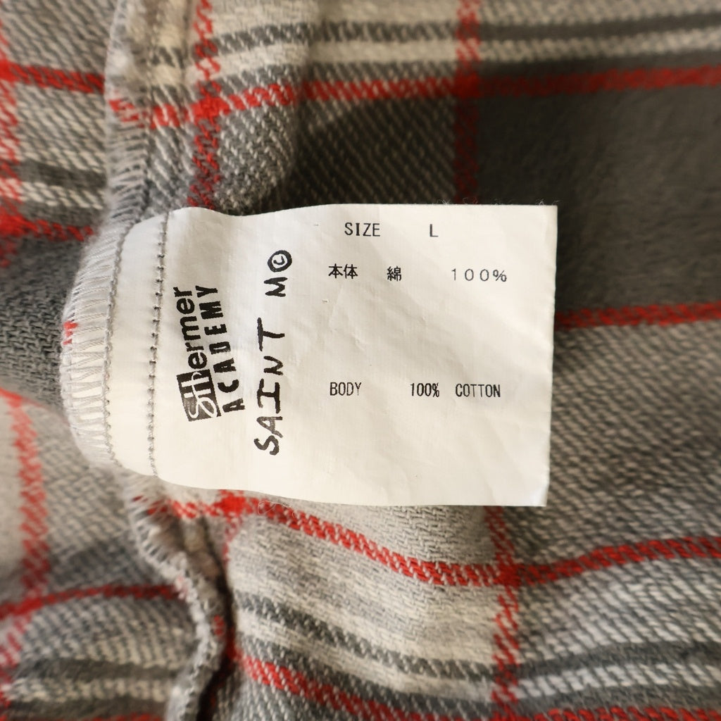 SAINT MICHAEL(セントマイケル) 22AW ×SHERMER ACADEMY FRANNEL SHIRT RED シャーマーアカデミー フランネル 長袖シャツ グレー/レッド SM-A22-0000-060