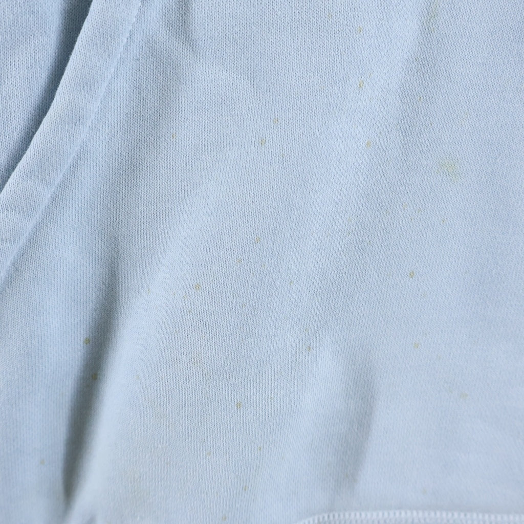 SAINT MICHAEL(セントマイケル) 22AW HOLY RELICS FELT HOODIE ヴィンテージ加工 フェルトロゴ フーディー プルオーバー スウェットパーカー ライトブルー SM-A22-0000-022