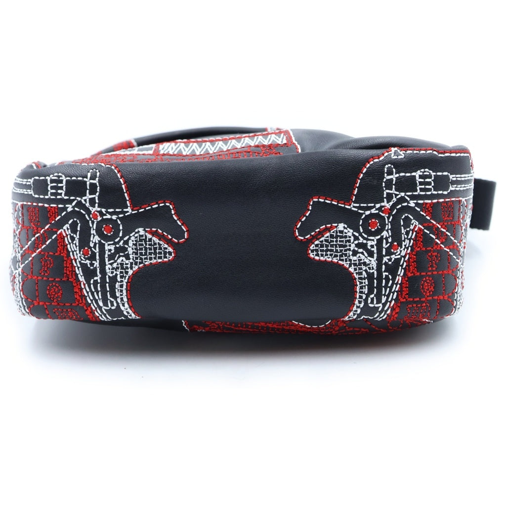 SUPREME(シュプリーム) 26SS Guns Embroidered Leather Shoulder Bag ガンズエンブロイダリー レザー ショルダーバッグ ブラック レディース