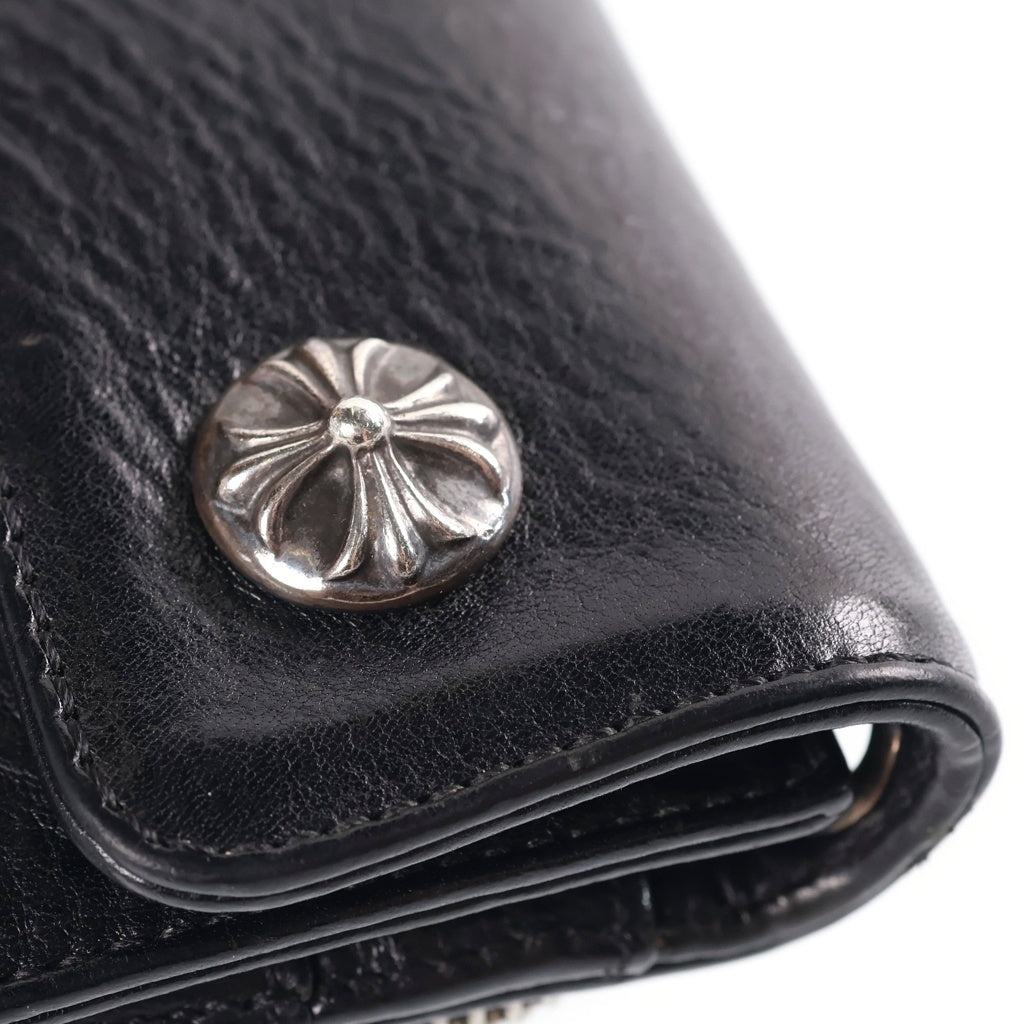 CHROME HEARTS(クロムハーツ) BIG SPOON WALLET ビッグスプーン クロスボタン レザー財布 ウォレット ブラック