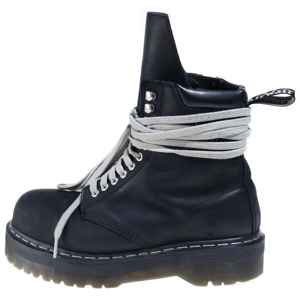 Rick Owens(リックオウエンス) × Dr.Martens STEEL TOE QUAD ドクターマーチン クワッド ソール スチールトゥ サイドジップ レザーブーツ ブラック
