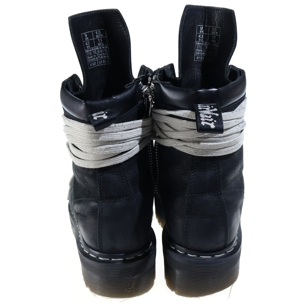 Rick Owens(リックオウエンス) × Dr.Martens STEEL TOE QUAD ドクターマーチン クワッド ソール スチールトゥ サイドジップ レザーブーツ ブラック