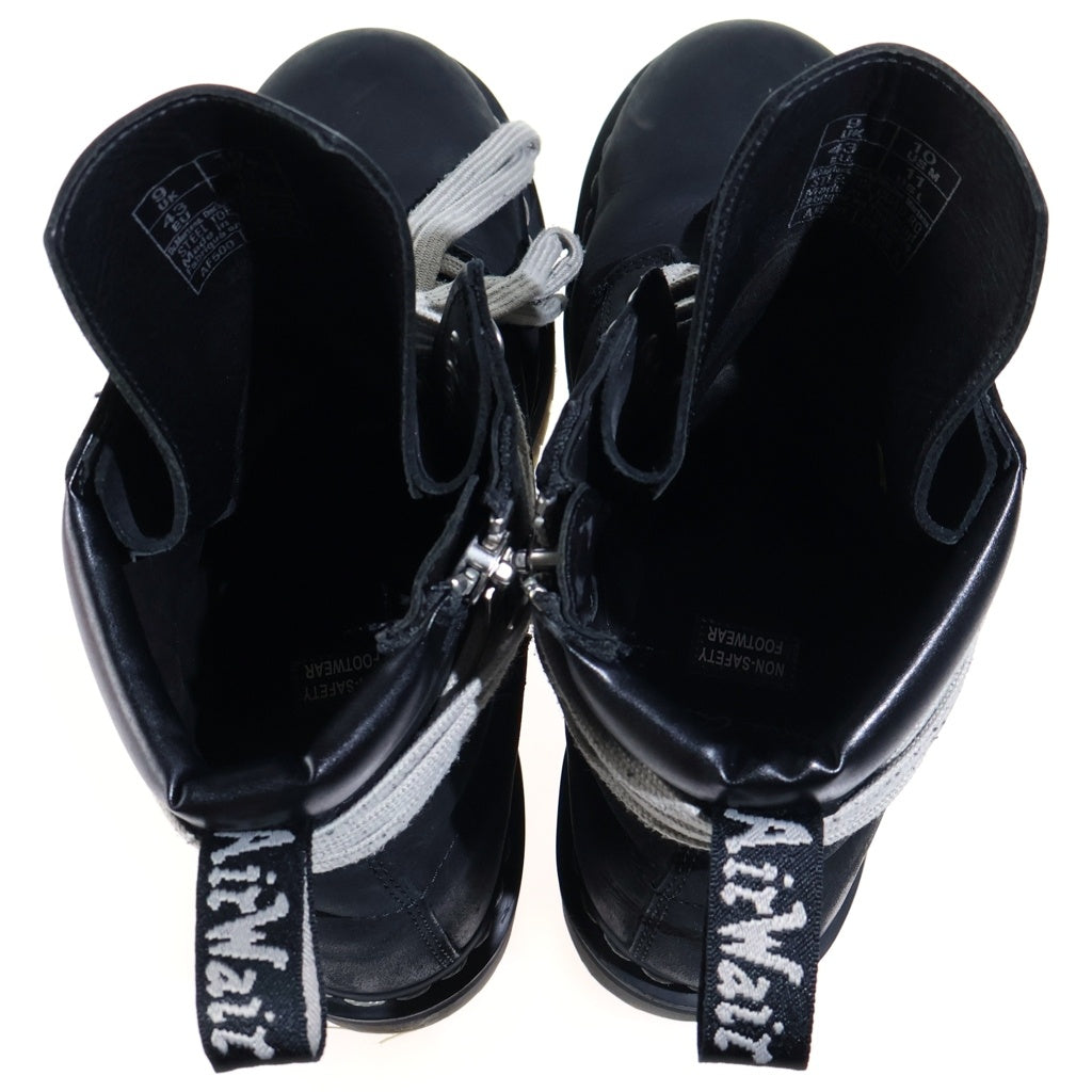 Rick Owens(リックオウエンス) × Dr.Martens STEEL TOE QUAD ドクターマーチン クワッド ソール スチールトゥ サイドジップ レザーブーツ ブラック