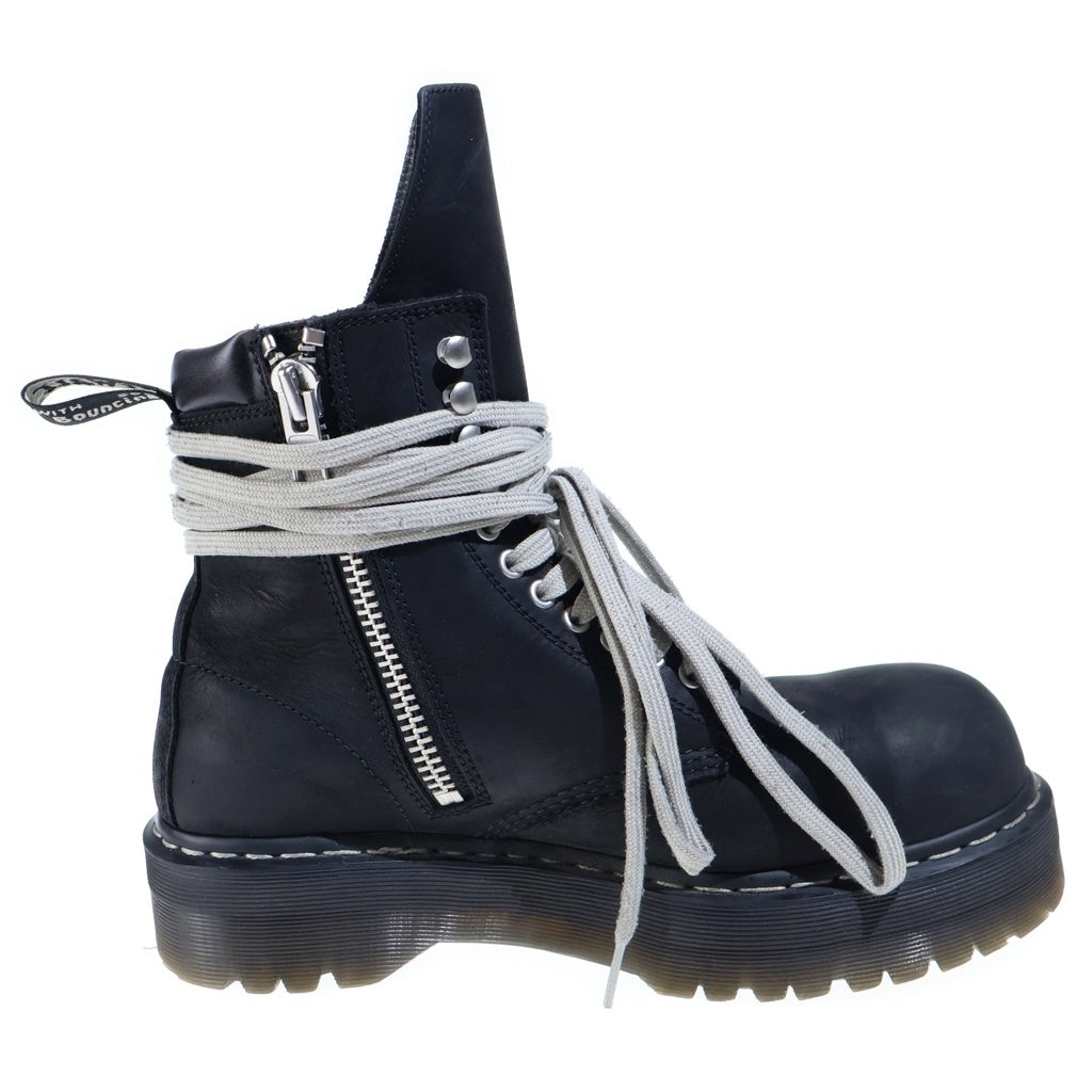 Rick Owens(リックオウエンス) × Dr.Martens STEEL TOE QUAD ドクターマーチン クワッド ソール スチールトゥ サイドジップ レザーブーツ ブラック