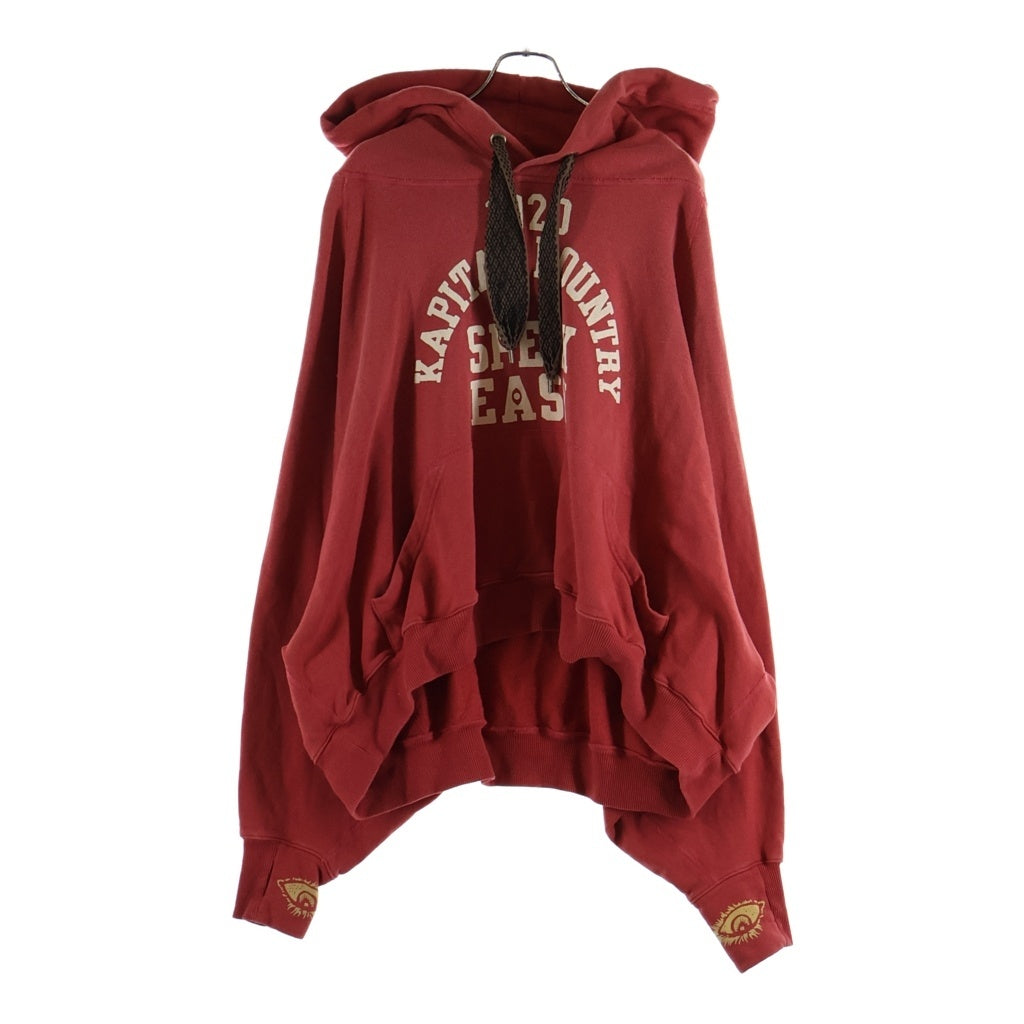 KAPITAL(キャピタル) 24AW Speakeasy College Devil Hoodi カレッジデビルフーディ スウェットプルオーバーパーカー レッド K2411LC121