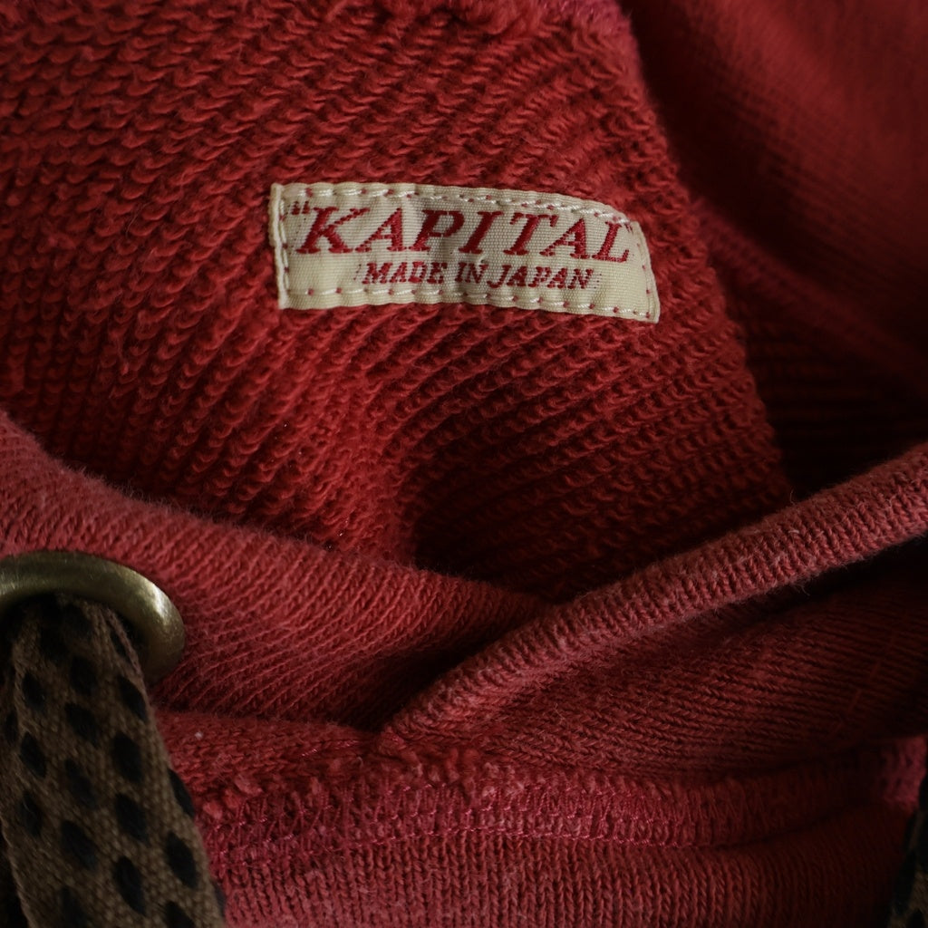 KAPITAL(キャピタル) 24AW Speakeasy College Devil Hoodi カレッジデビルフーディ スウェットプルオーバーパーカー レッド K2411LC121