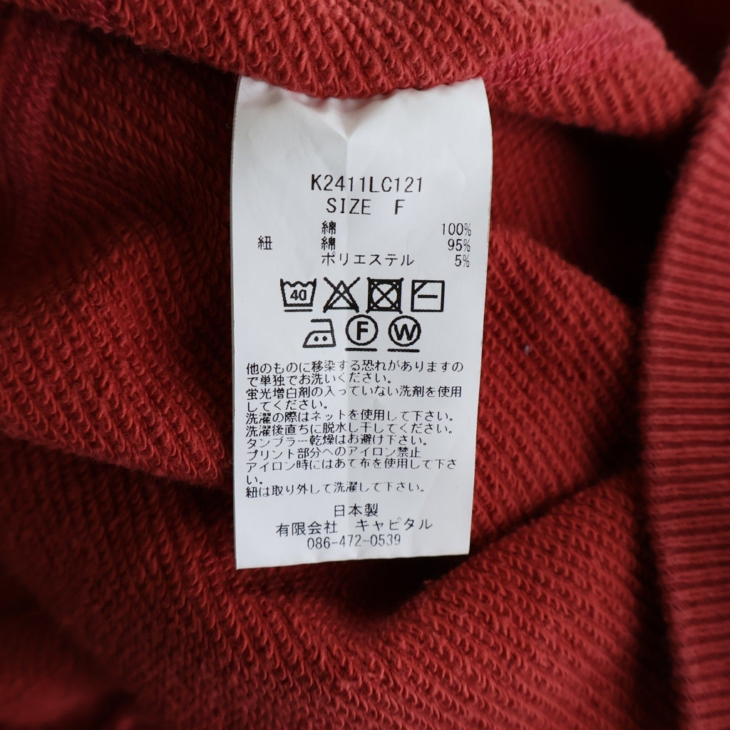 KAPITAL(キャピタル) 24AW Speakeasy College Devil Hoodi カレッジデビルフーディ スウェットプルオーバーパーカー レッド K2411LC121