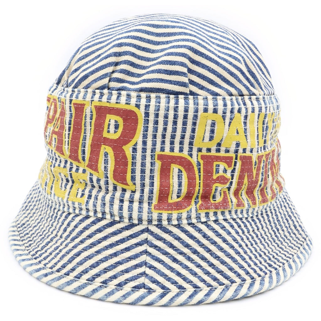 KAPITAL(キャピタル) Hickory Laundry Hat 10ozヒッコリー ランドリーHAT ストライプ柄 バケットハット 帽子 インディゴ/ホワイト EK-1838XH レディース