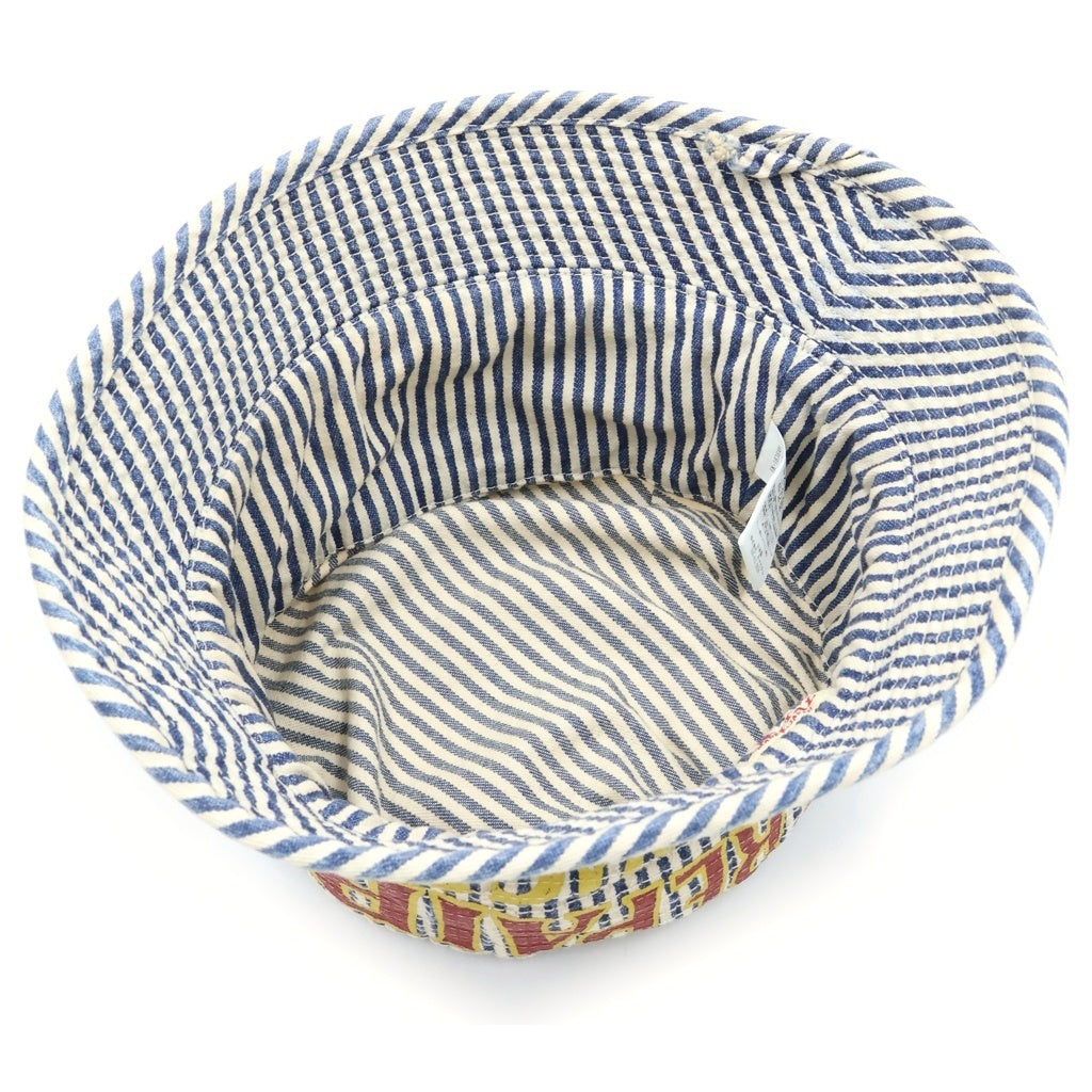 KAPITAL(キャピタル) Hickory Laundry Hat 10ozヒッコリー ランドリーHAT ストライプ柄 バケットハット 帽子 インディゴ/ホワイト EK-1838XH レディース