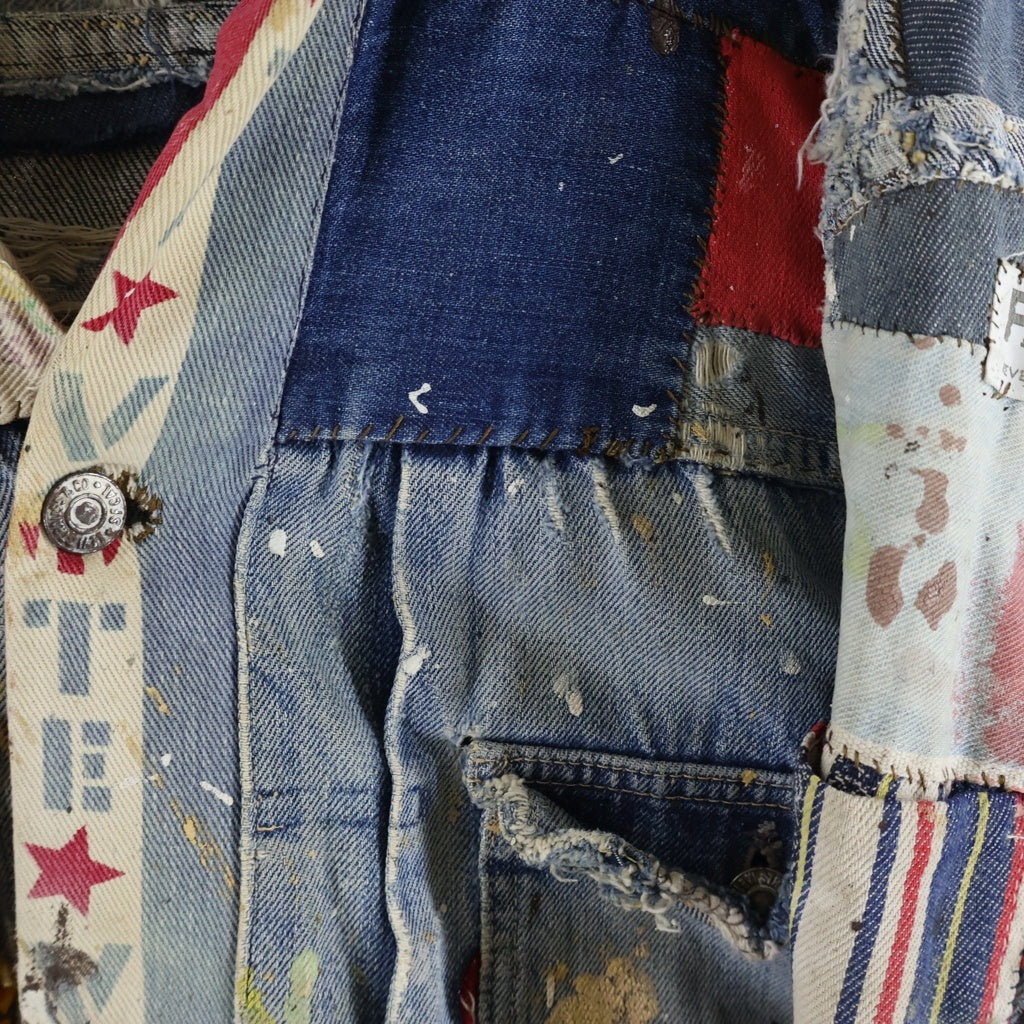 Levi's(リーバイス) 50s～ VINTAGE 507XX PATCHWORK DENIM JACKET パッチワーク ペイント加工 ハギ付き デニムジャケット インディゴ/マルチ