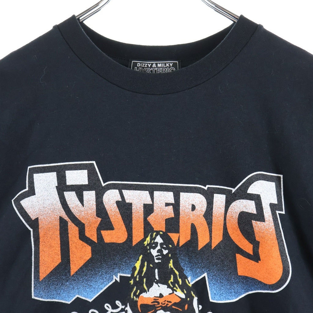 HYSTERIC GLAMOUR(ヒステリックグラマー) BAD ASS MAMA TOUR グラフィックプリント クルーネック 半袖Tシャツ カットソー ブラック 02261CT04