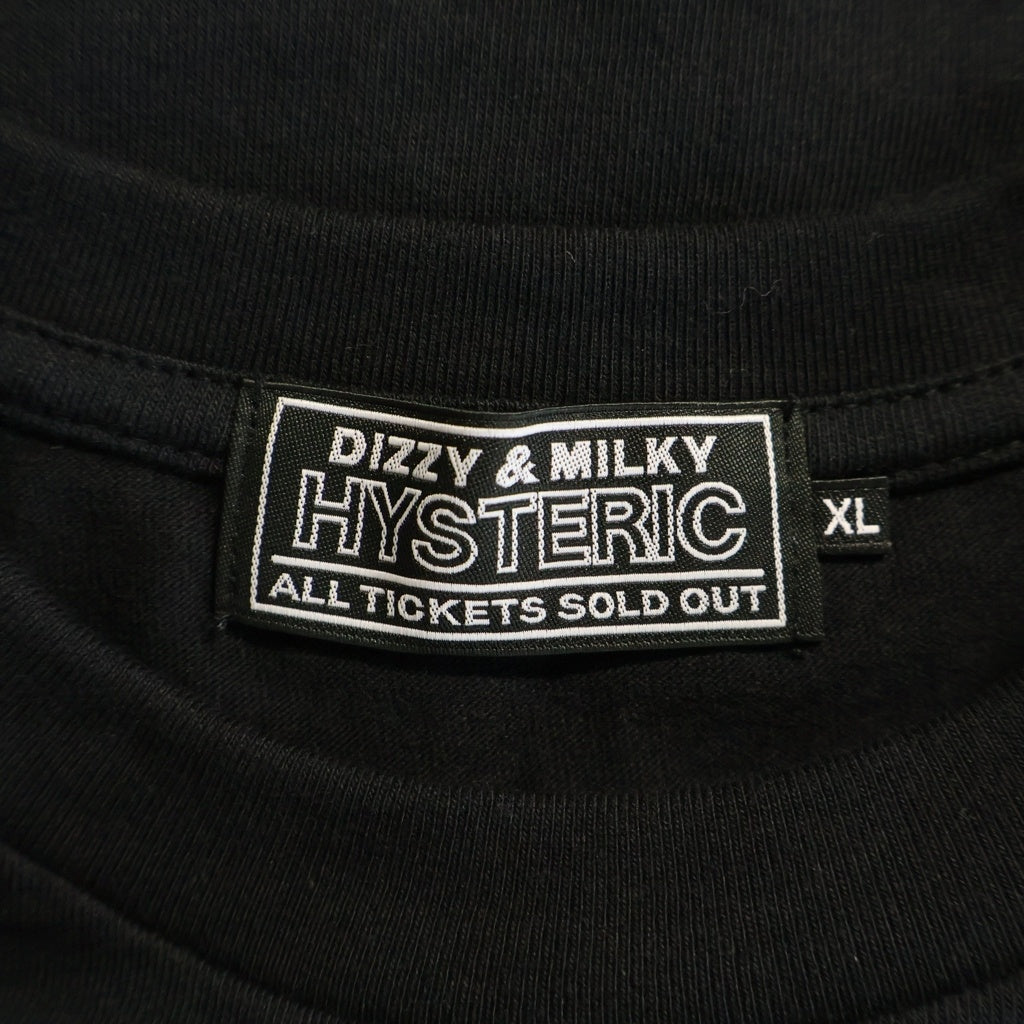 HYSTERIC GLAMOUR(ヒステリックグラマー) BAD ASS MAMA TOUR グラフィックプリント クルーネック 半袖Tシャツ カットソー ブラック 02261CT04