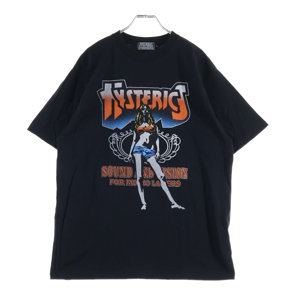 HYSTERIC GLAMOUR(ヒステリックグラマー) BAD ASS MAMA TOUR グラフィックプリント クルーネック 半袖Tシャツ カットソー ブラック 02261CT04