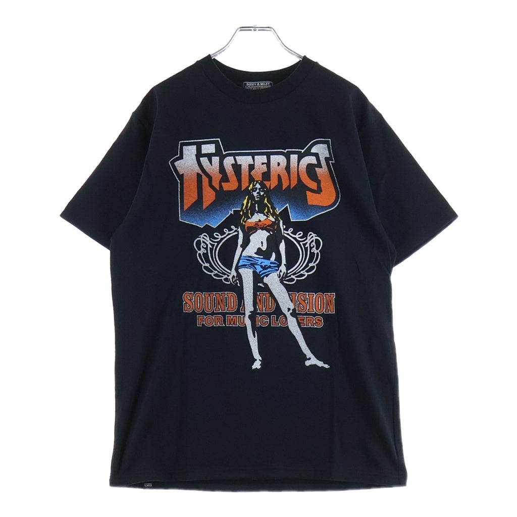 HYSTERIC GLAMOUR(ヒステリックグラマー) BAD ASS MAMA TOUR グラフィックプリント クルーネック 半袖Tシャツ カットソー ブラック 02261CT04