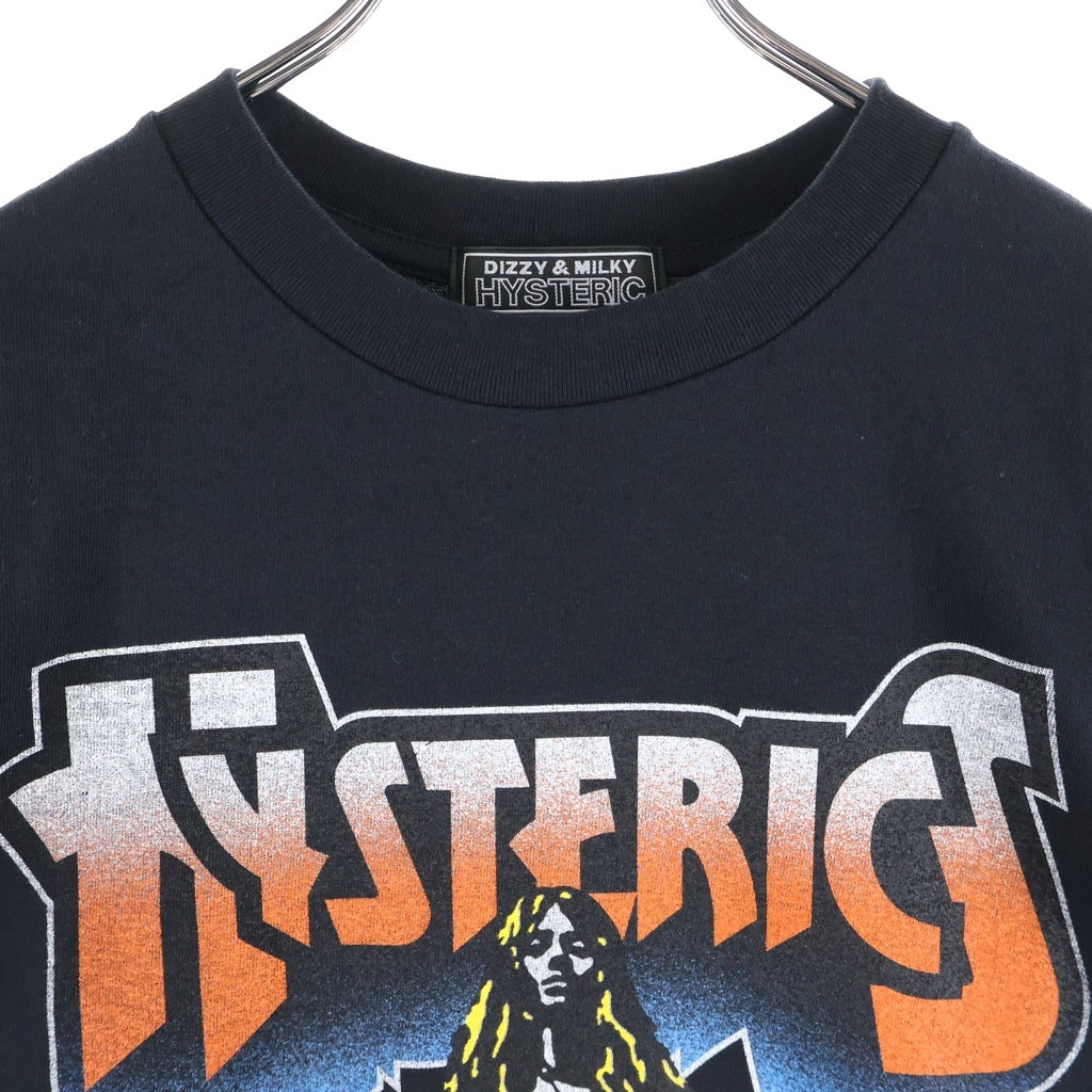 HYSTERIC GLAMOUR(ヒステリックグラマー) BAD ASS MAMA TOUR グラフィックプリント クルーネック 半袖Tシャツ カットソー ブラック 02261CT04