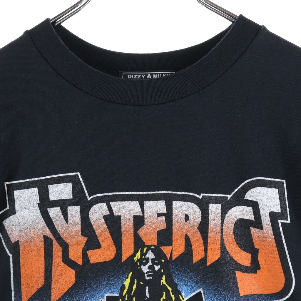 HYSTERIC GLAMOUR(ヒステリックグラマー) BAD ASS MAMA TOUR グラフィックプリント クルーネック 半袖Tシャツ カットソー ブラック 02261CT04