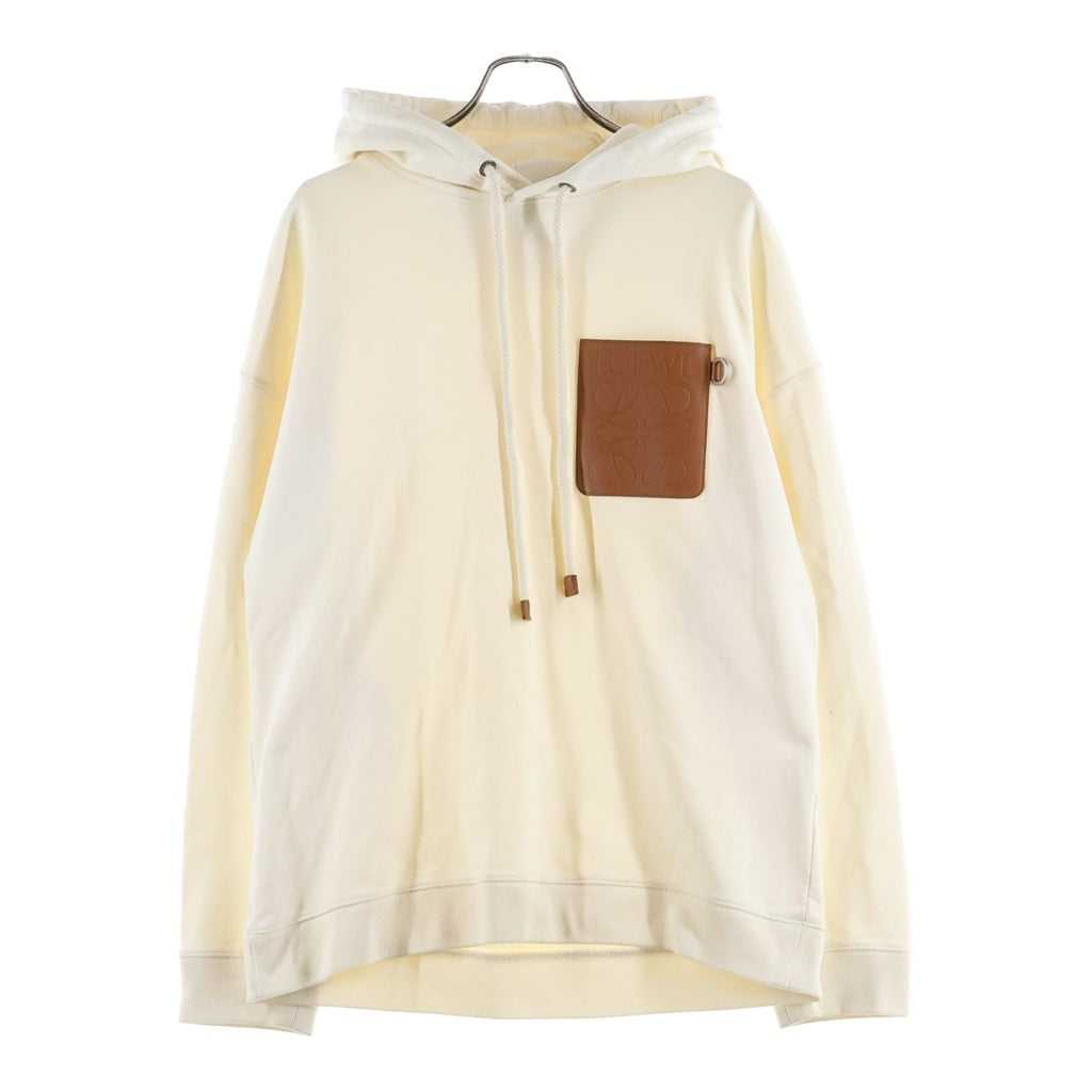 LOEWE(ロエベ) Anagram Leather Patch Hoodie アナグラム レザーパッチ プルオーバーパーカー フーディー アイボリー H526Y25X15