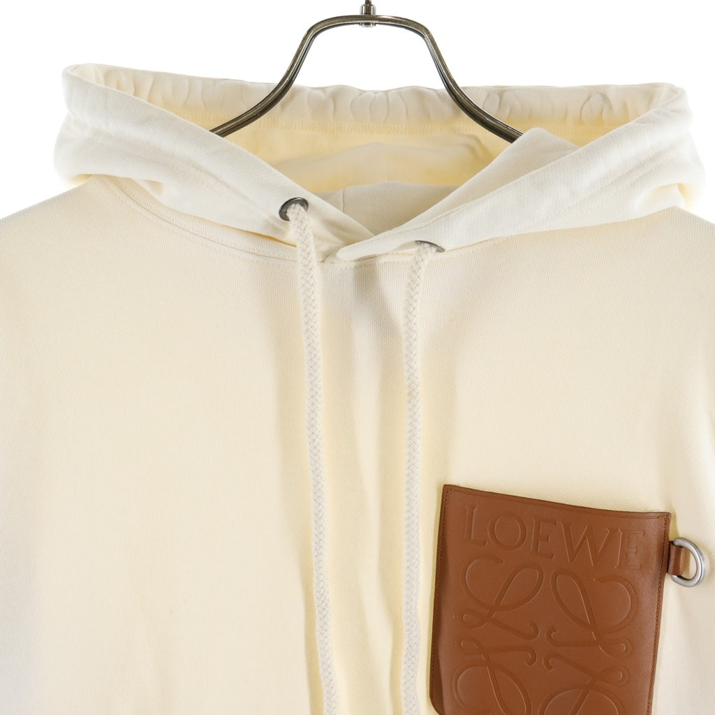 LOEWE(ロエベ) Anagram Leather Patch Hoodie アナグラム レザーパッチ プルオーバーパーカー フーディー アイボリー H526Y25X15