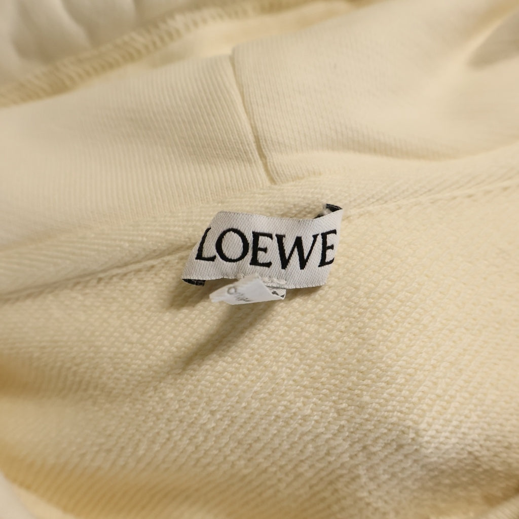 LOEWE(ロエベ) Anagram Leather Patch Hoodie アナグラム レザーパッチ プルオーバーパーカー フーディー アイボリー H526Y25X15