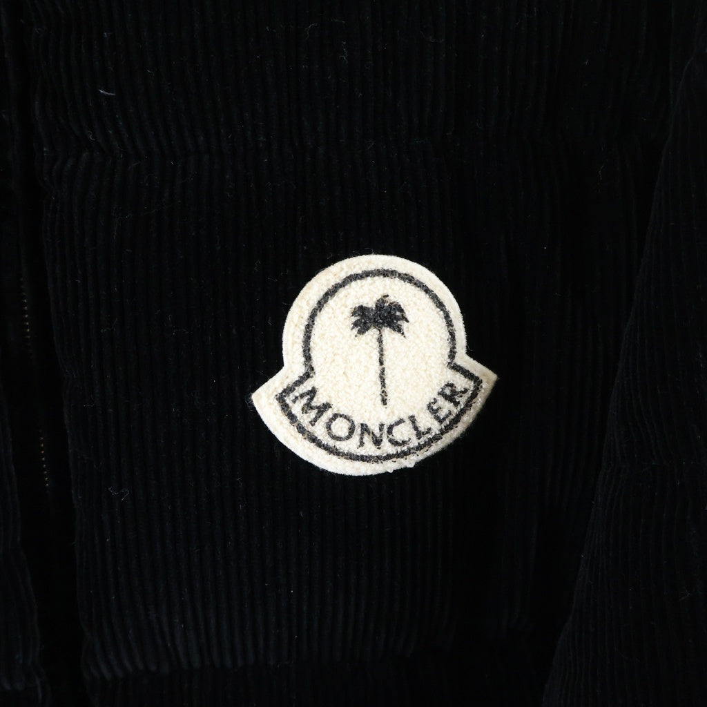 Palm Angels(パームエンジェルス) 23AW ×Palm Angels RAMSAU GIUBBOTTO JACKET パームエンジェルス ラムサウ ワッペン コーデュロイ ダウンジャケット ブラック I209L1A00019 M3566