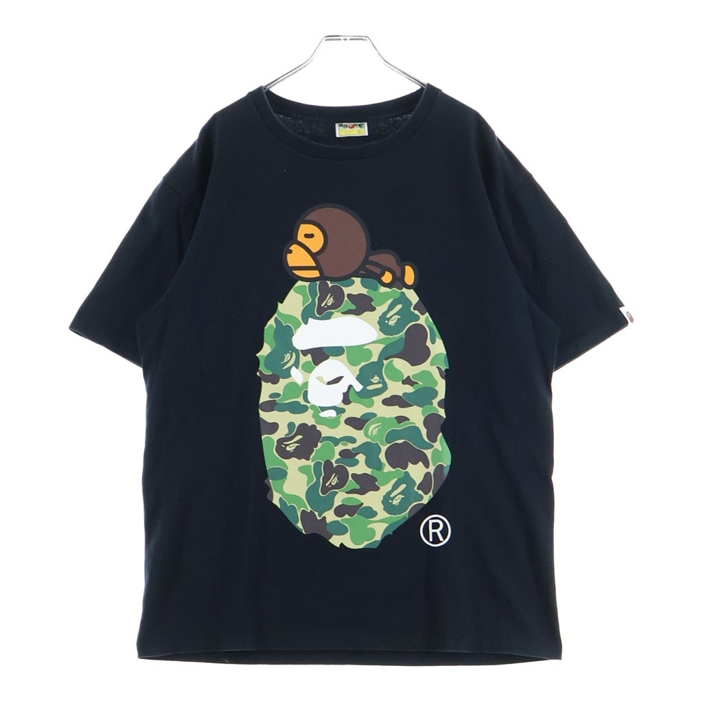 A BATHING APE(アベイシングエイプ) Abc Camo Milo On Big Ape Tee カモミロオン ビックプリント クルーネック 半袖Tシャツ カットソー ブラック 2L30-110-002