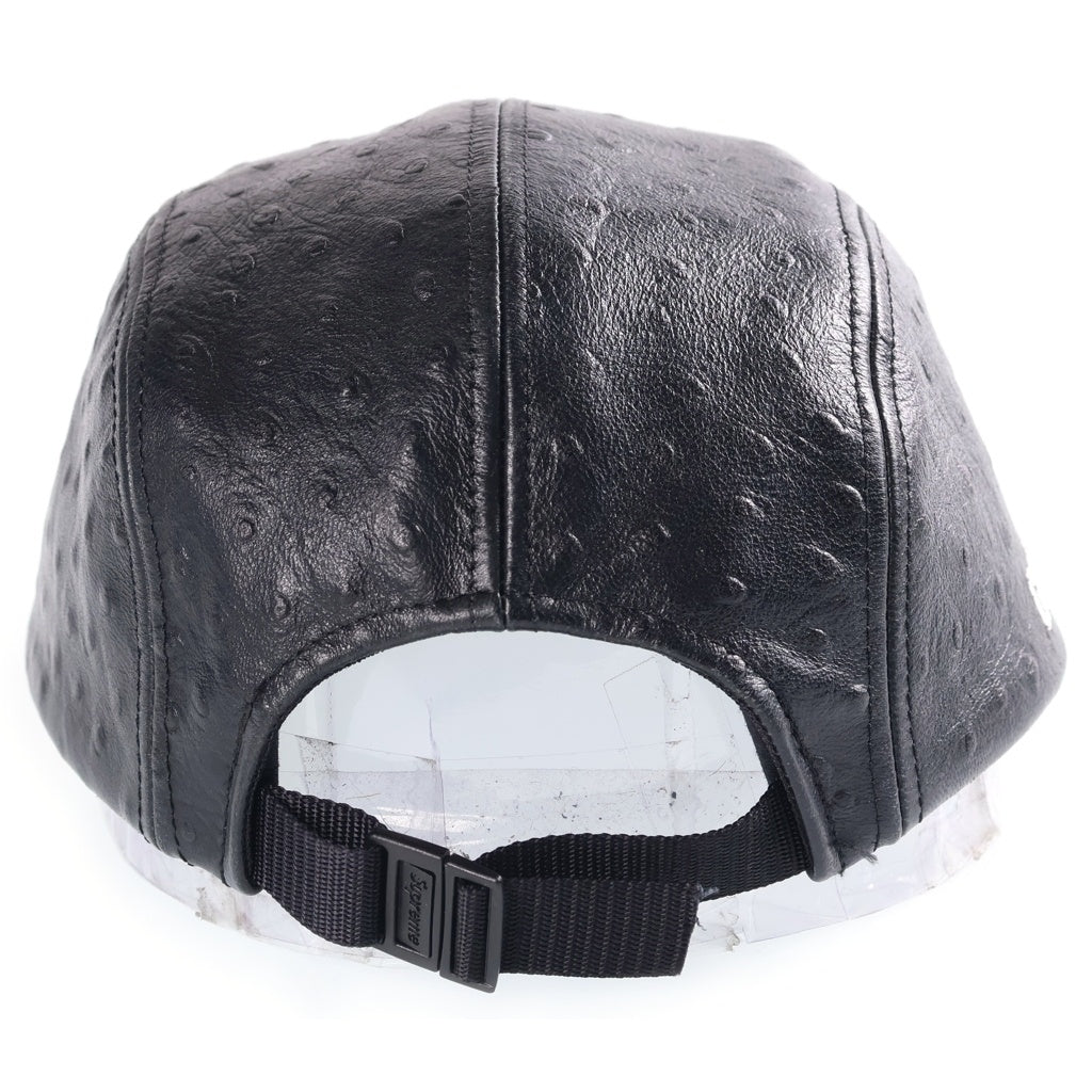 SUPREME(シュプリーム) 26SS Ostrich Embossed Leather GORE-TEX Camp Cap エンボス レザーゴアテックス キャンプキャップ 帽子 ブラック
