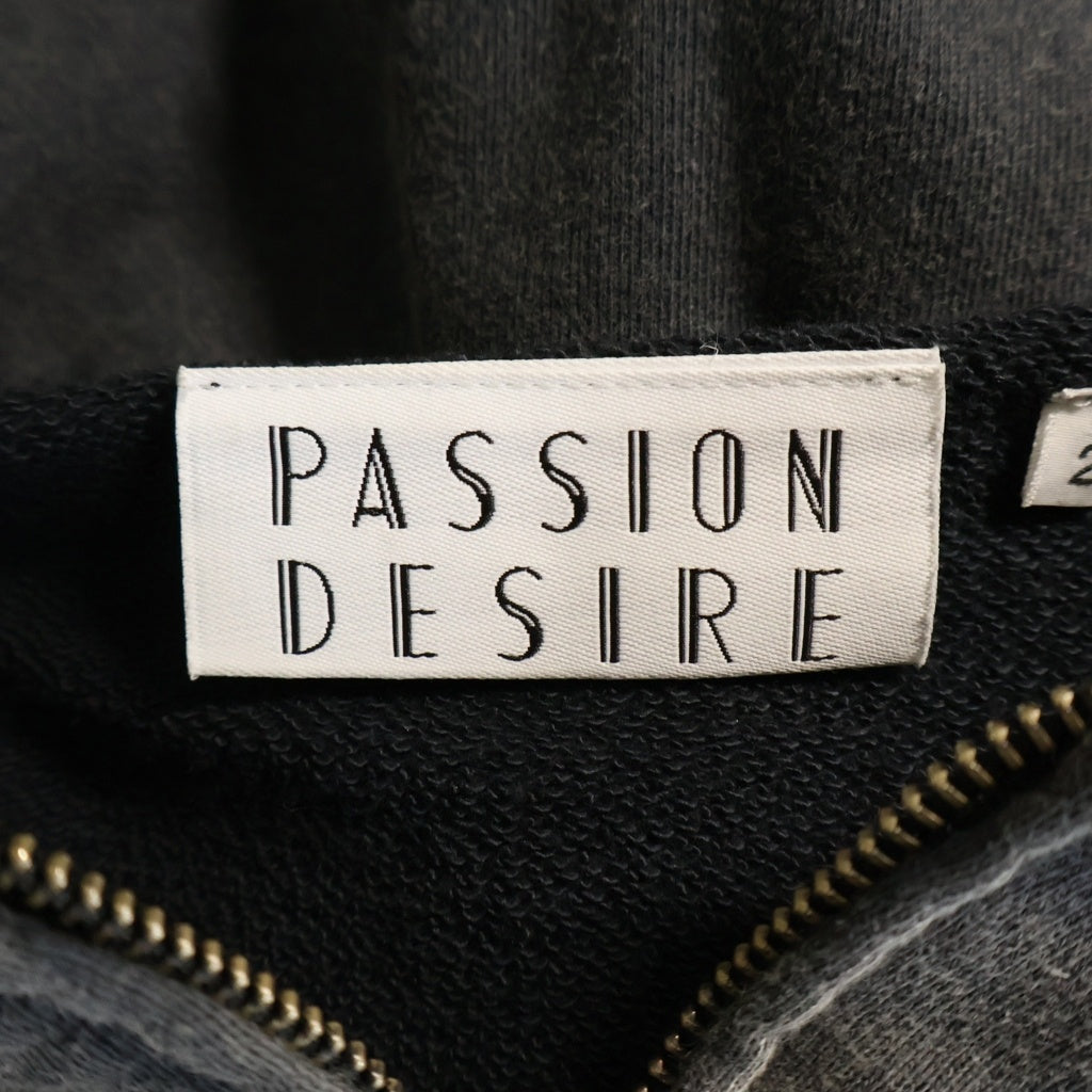 el conductorH(コンダクター) ZIP HOODIE スカルコード刺繍 ジップアップ スウェットパーカー フーディ ネイビー PD24ME01N