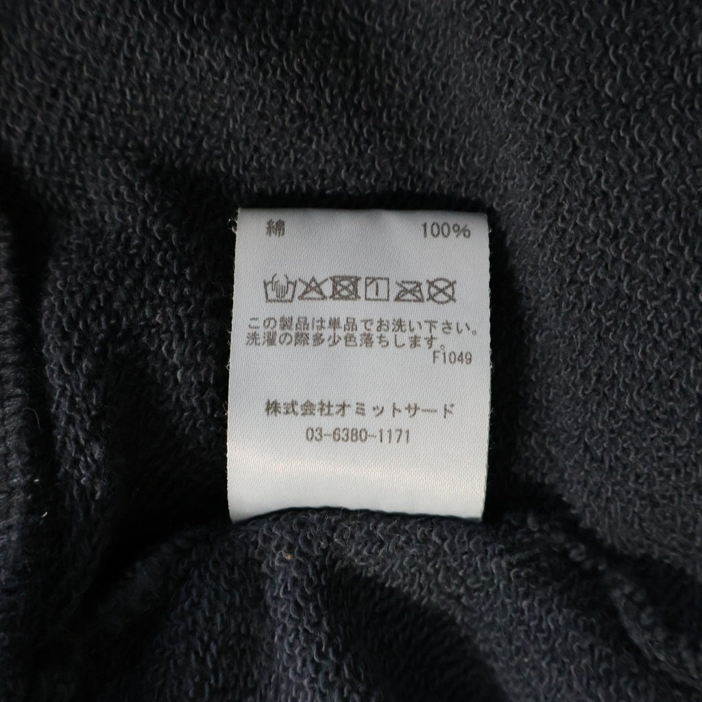 el conductorH(コンダクター) ZIP HOODIE スカルコード刺繍 ジップアップ スウェットパーカー フーディ ネイビー PD24ME01N