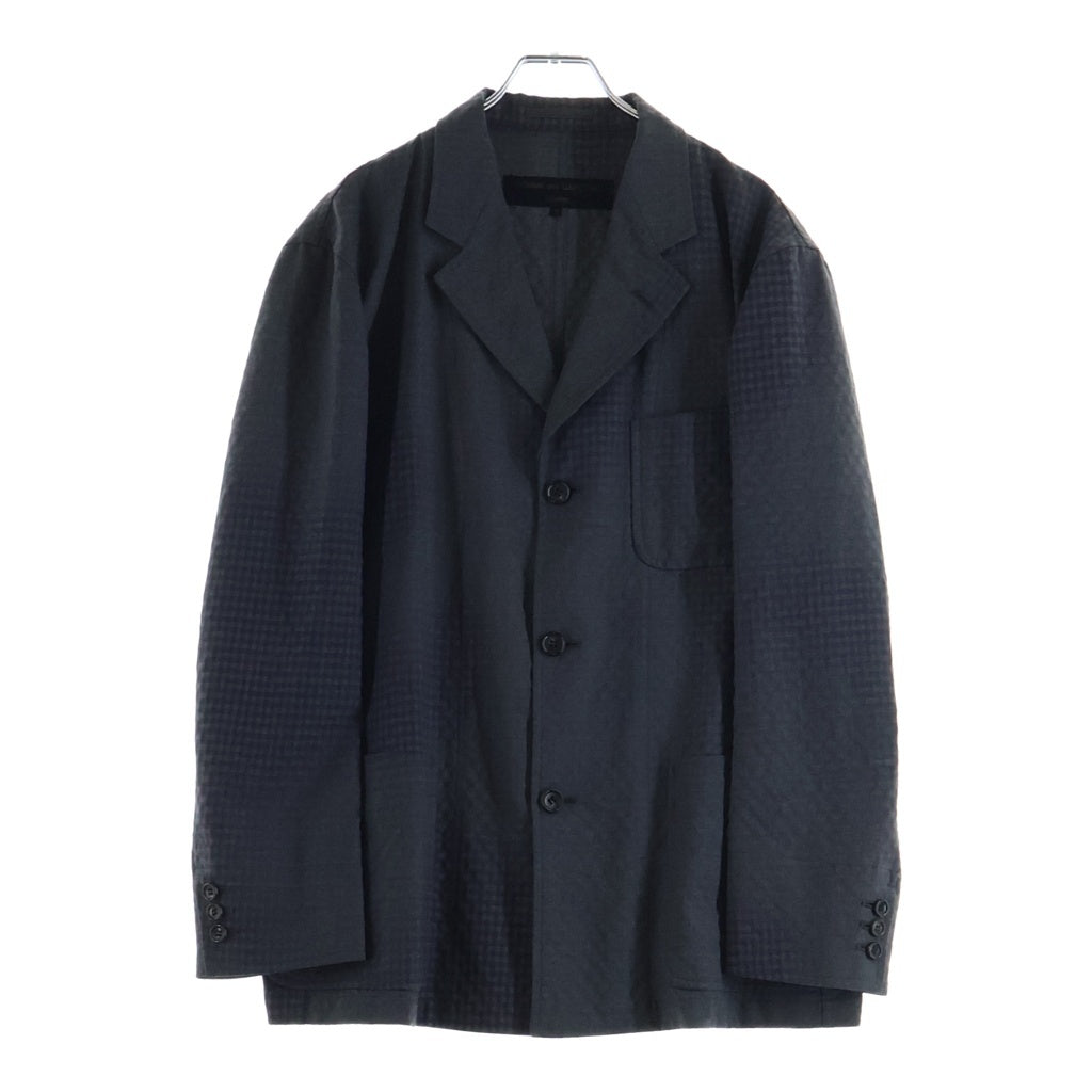 COMME des GARCONS HOMME(コムデギャルソンオム) 98AW 田中オム チェック柄 ノッチドラペル 3B シングルテーラードジャケット グレー AD1998 HJ-04006M