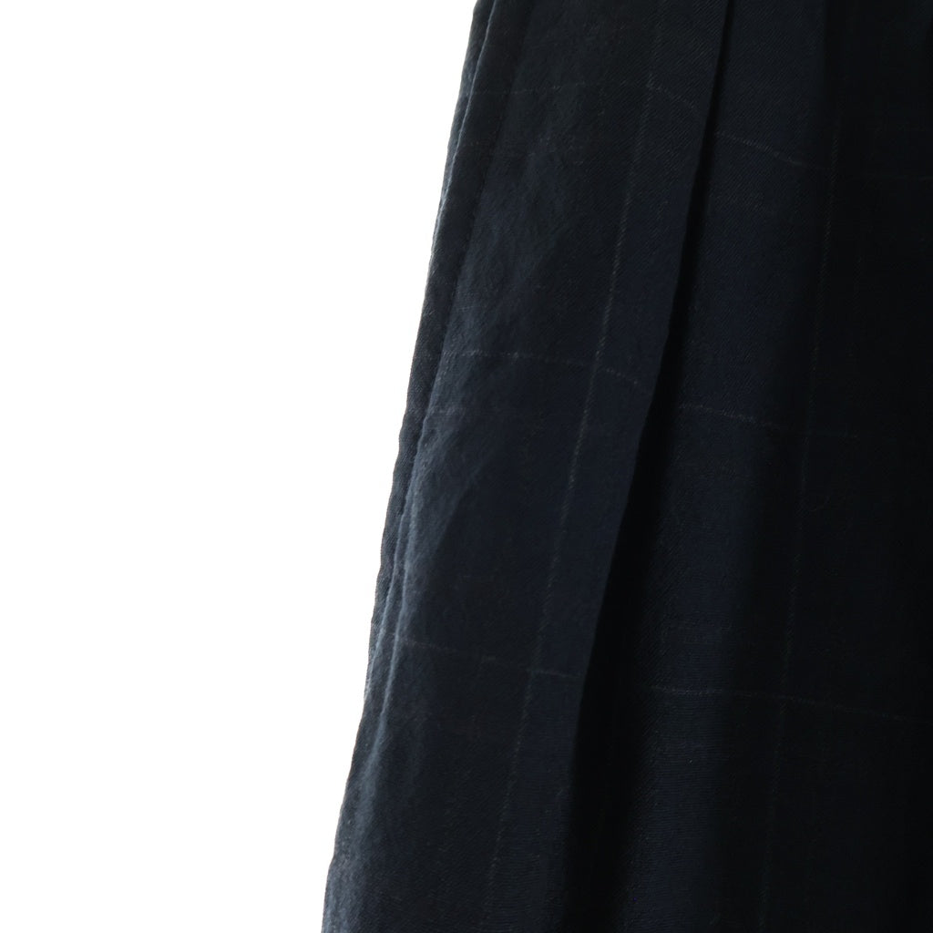 COMME des GARCONS HOMME(コムデギャルソンオム) 97SS 田中オム 裾チェック柄切り替え スラックスパンツ ネイビー AD1996 HP-10033L