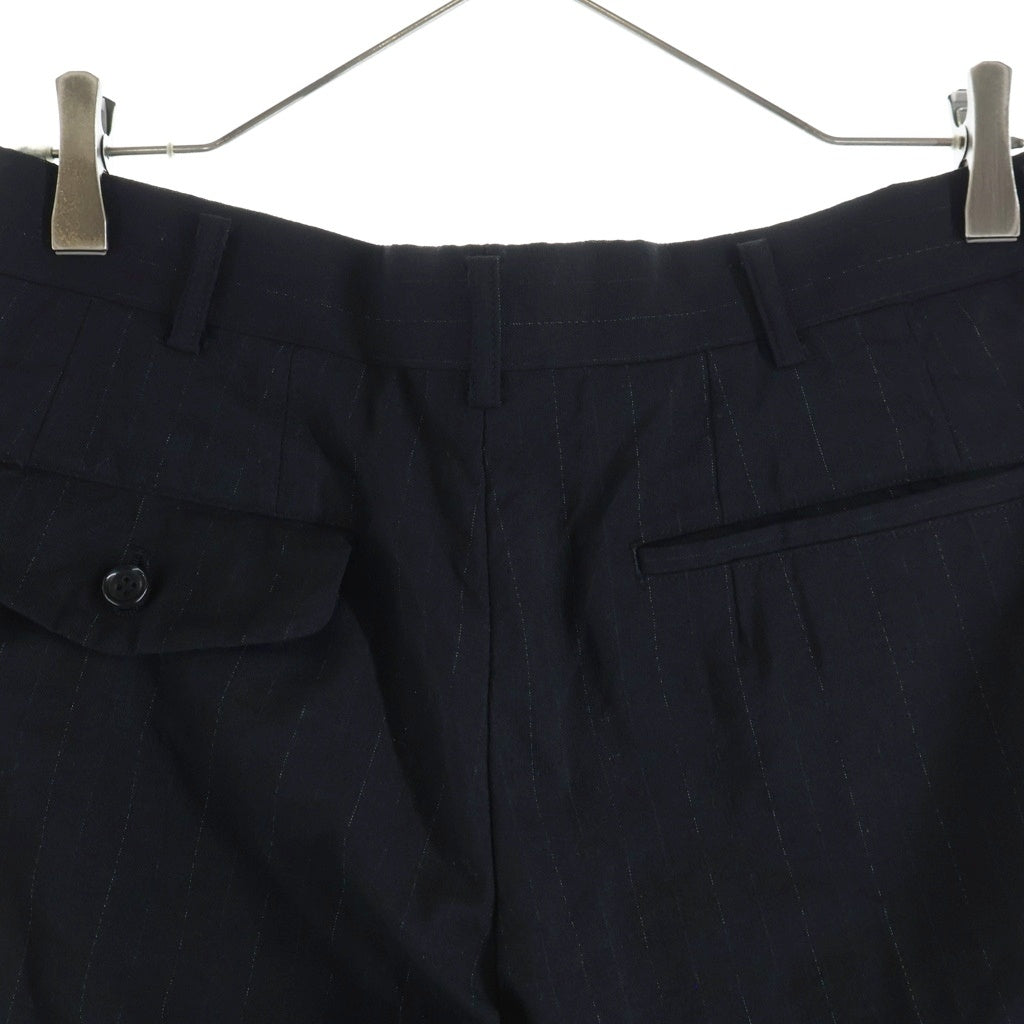 COMME des GARCONS HOMME(コムデギャルソンオム) 02SS 田中オム ストライプ柄 ジップアップ スラックスパンツ ブラック AD2001 HE-P030