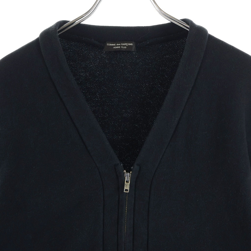 COMME des GARCONS HOMME PLUS(コムデギャルソンオムプリュス) 99SS 田中オム ショールカラー ジップアップ スウェットトレーナー ブラック AD1998 PT-100140