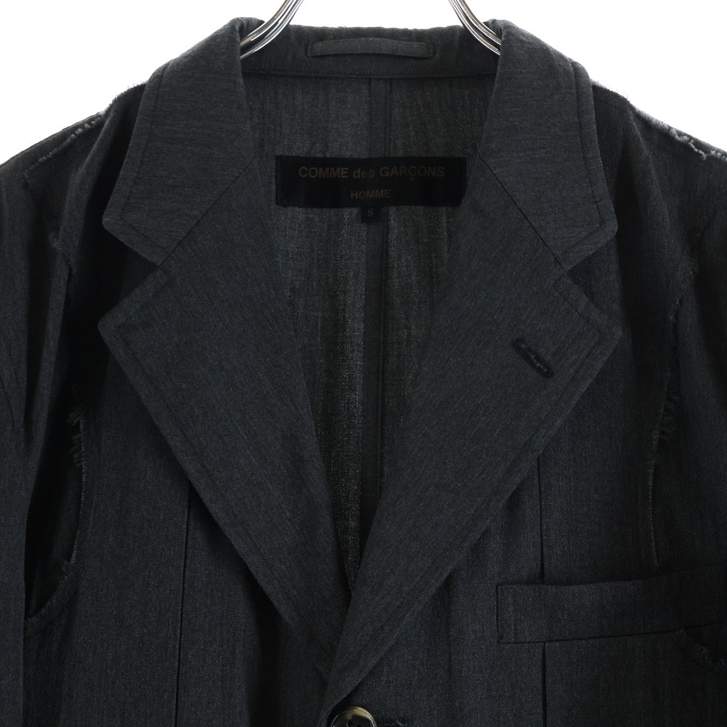 COMME des GARCONS HOMME(コムデギャルソンオム) 01SSS 田中オム ノッチドラペル 3B シングルテーラードジャケット グレー AD2000 HJ-10004S