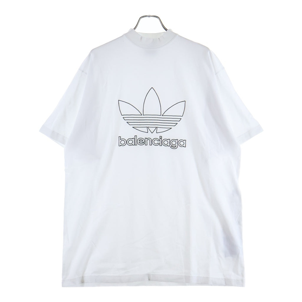BALENCIAGA(バレンシアガ) ADIDAS Over Size Tee × アディダス フロント ロゴ刺繍 オーバーサイズ 半袖Tシャツ カットソー ホワイト 723976 TNVN8 9040