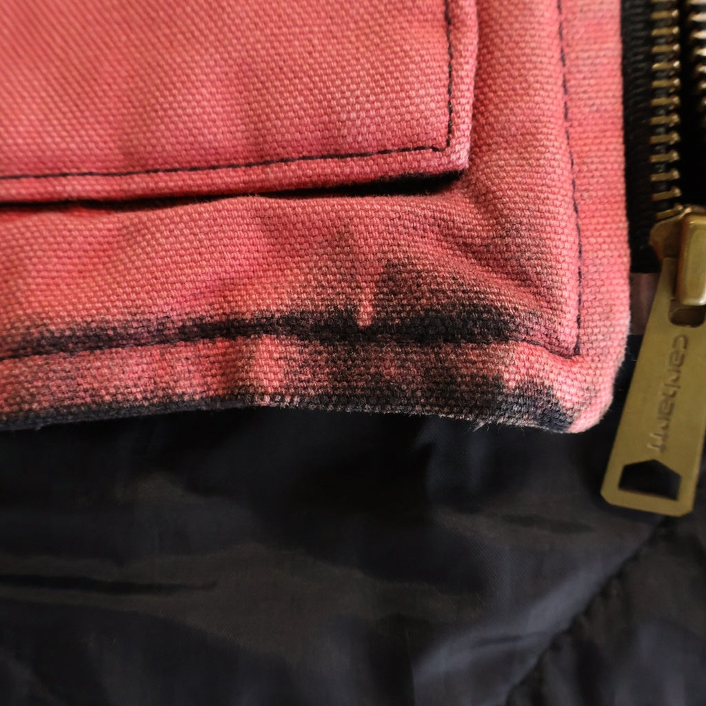 CARHARTT(カーハート) Duck Quilting Vest ジップアップ ダックキルティングベスト レッド V01-BLK