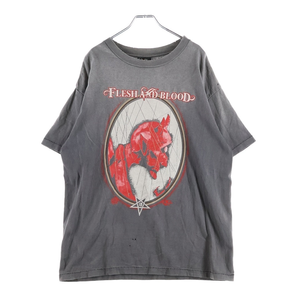 SAINT MICHAEL(セントマイケル) 23SS DEVIL SHORT SLEEVE T-SHIRT ヴィンテージ加工デビルプリント半袖Tシャツ カットソー グレー SM-S23-0000-002