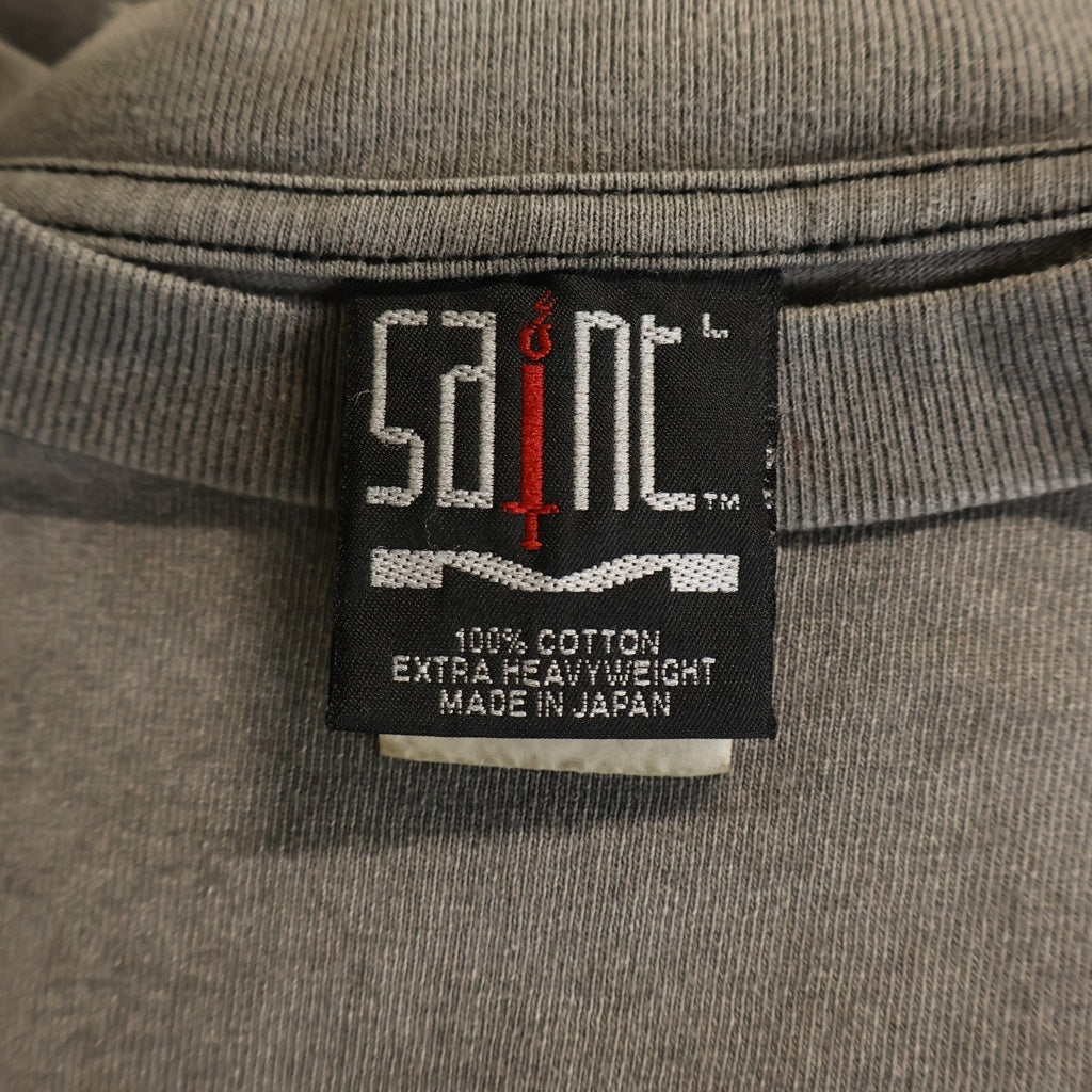SAINT MICHAEL(セントマイケル) 23SS DEVIL SHORT SLEEVE T-SHIRT ヴィンテージ加工デビルプリント半袖Tシャツ カットソー グレー SM-S23-0000-002