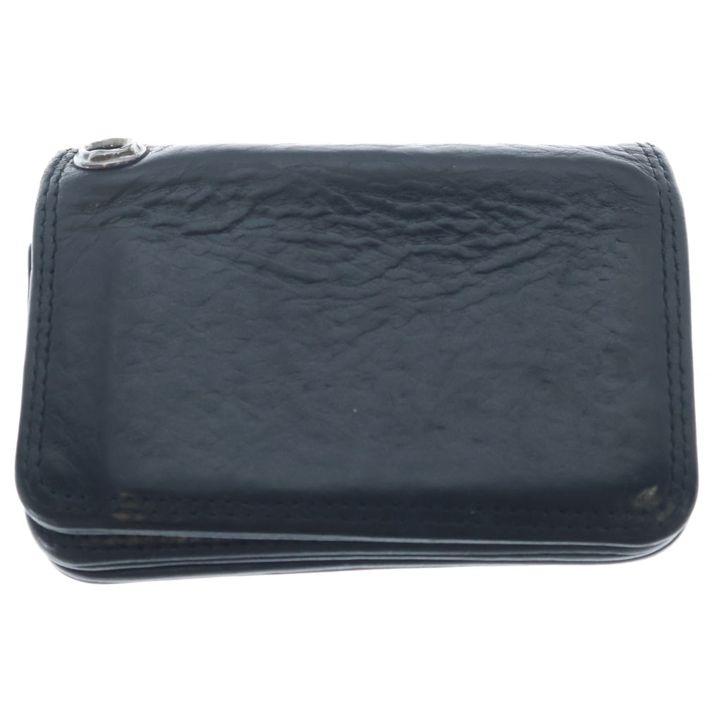 CHROME HEARTS(クロムハーツ) CARD CASE グロメット付きレザーカードケース ブラック/シルバー
