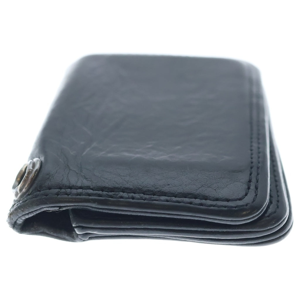 CHROME HEARTS(クロムハーツ) CARD CASE グロメット付きレザーカードケース ブラック/シルバー