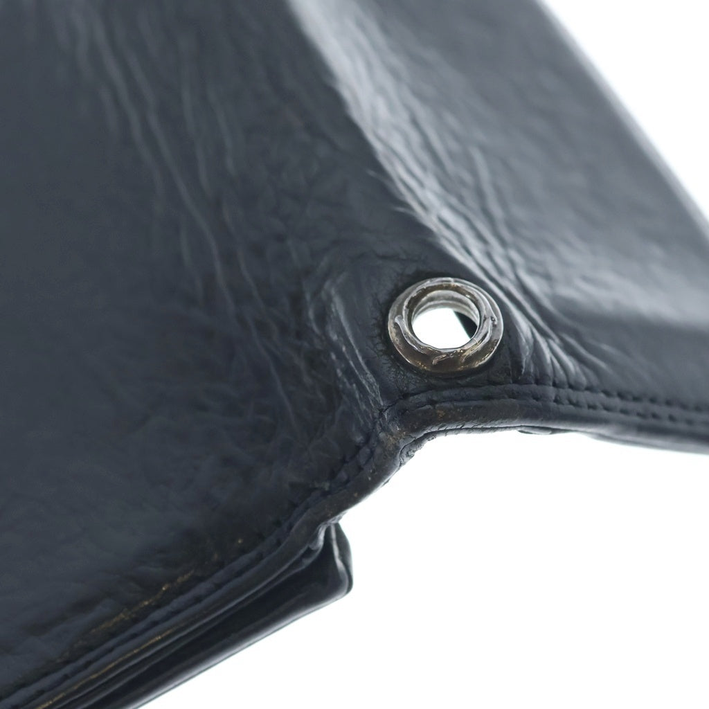 CHROME HEARTS(クロムハーツ) CARD CASE グロメット付きレザーカードケース ブラック/シルバー