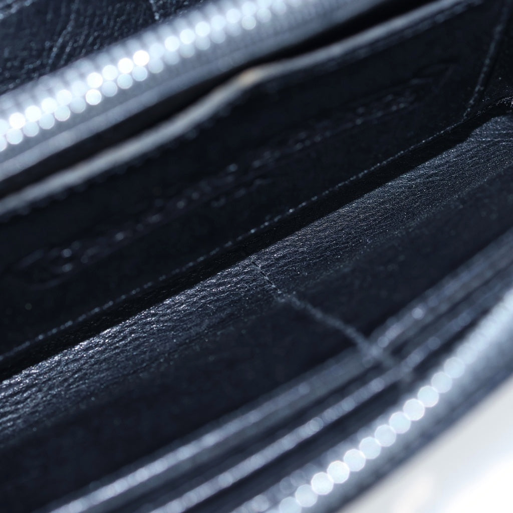 CHROME HEARTS(クロムハーツ) REC F ZIP PLANE プレーン ラウンドジップ レザー ブラック
