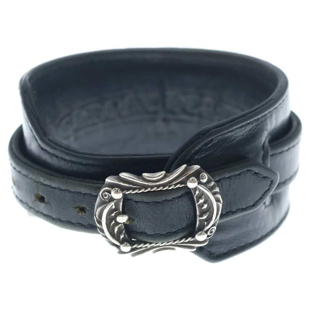 CHROME HEARTS(クロムハーツ) OLD RR TINY BUCKLE オールド ロックンロール レザーブレスレット ブラック/シルバー