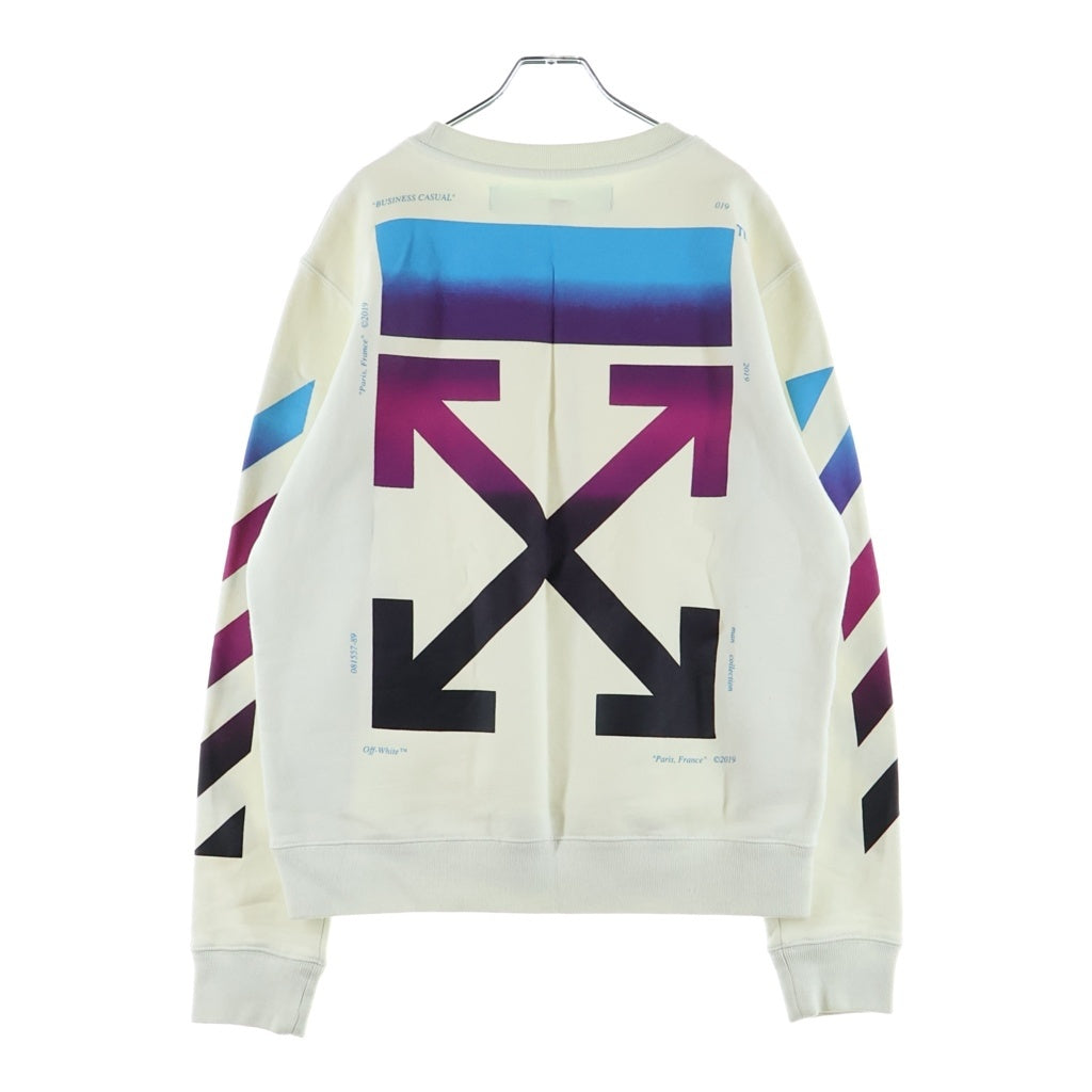 OFF-WHITE(オフホワイト) 19AW DIAG GRADIENT CREWNECK ダイアグ グラデーション クルーネック スウェットトレーナー ホワイト OMBA025F18192005
