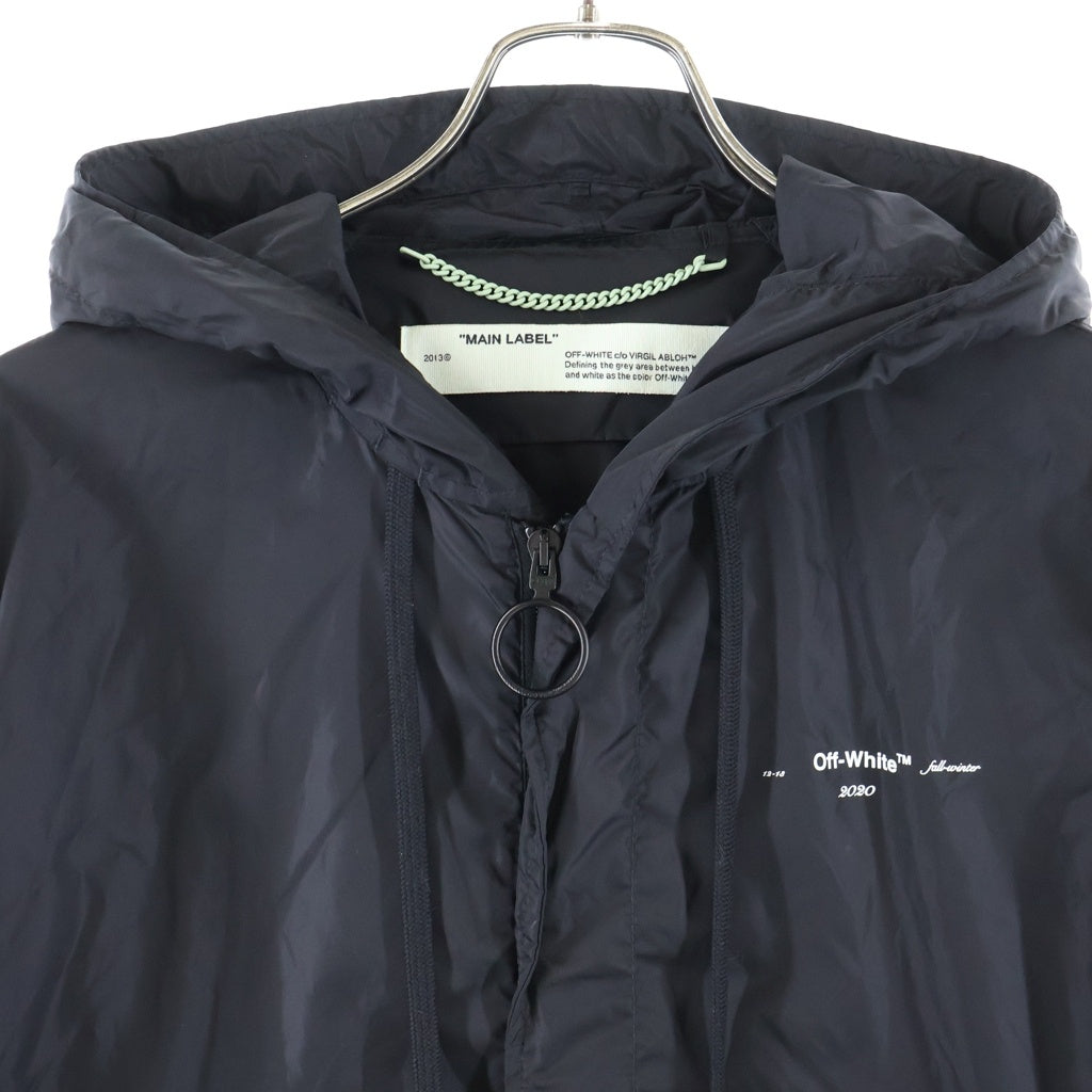 OFF-WHITE(オフホワイト) Unfinished Raincoat ジップアップ アンフィニッシュド レインコート ブラック OMEA171E19E06003
